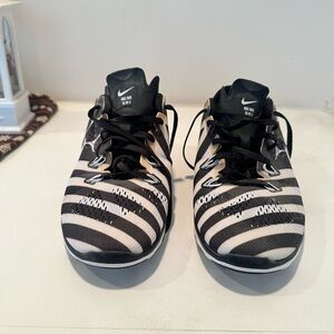 Nike Womens Black and White Stripe and Polka- Dot Sneakers